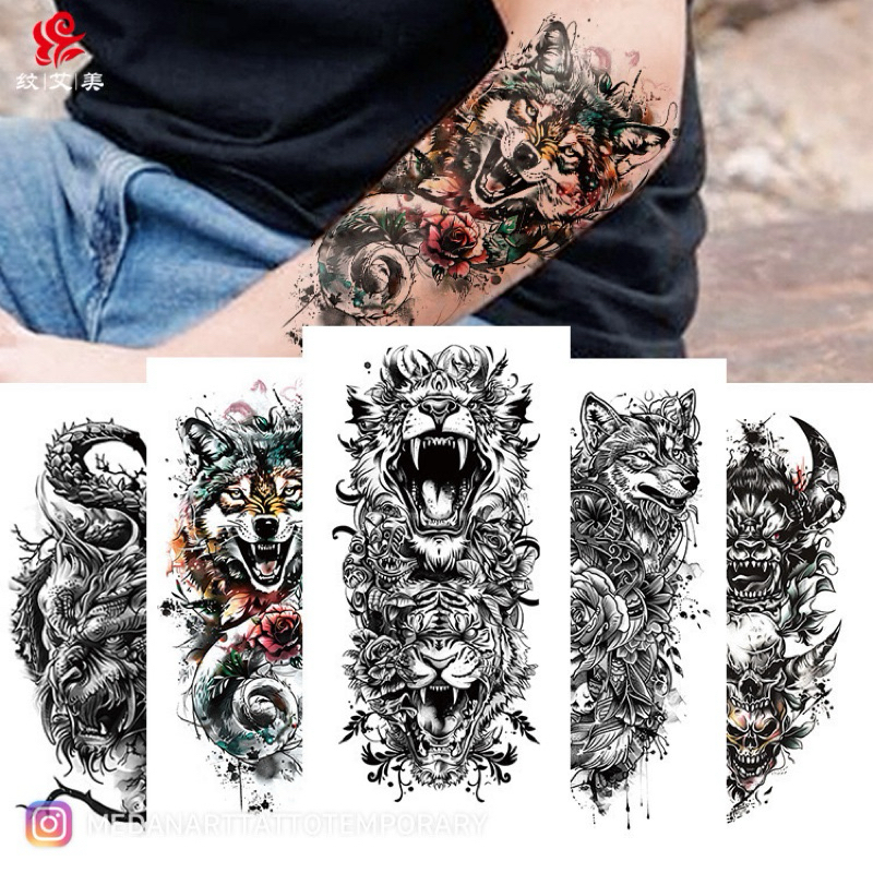 Medan tatto temporer premium import Motif Naga Tahan 7 Hari