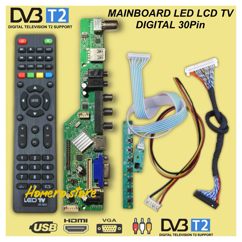 Mainboard DTV Universal LCD LED TV Digital DVBT2 PANEL 30Pin