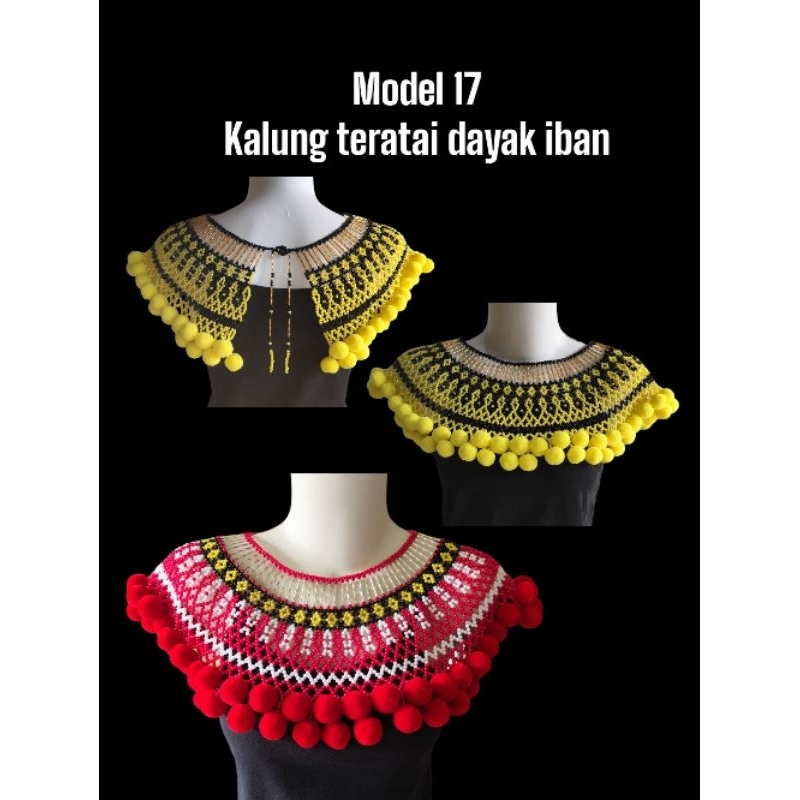 Model 17 - Kalung teratai dayak / kalung dayak / kalung manik dayak / kalung manik manik / kalung da