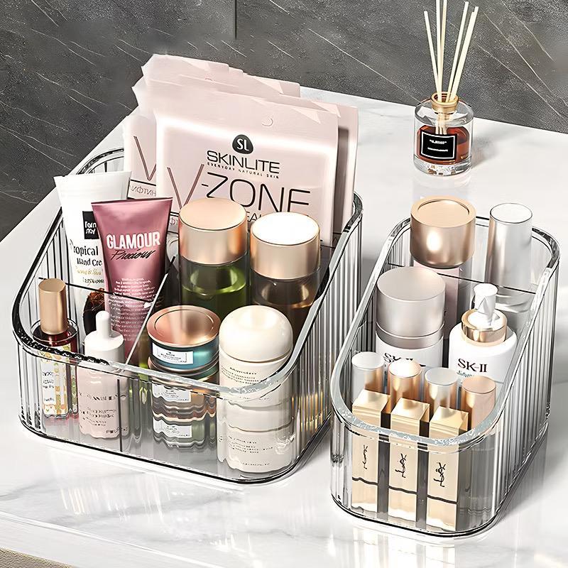 Organizer Kosmetik Rak Make Up Transparan / Tempat Remote AC TV HP Desk Storage / Rak Sekat Kotak Pe
