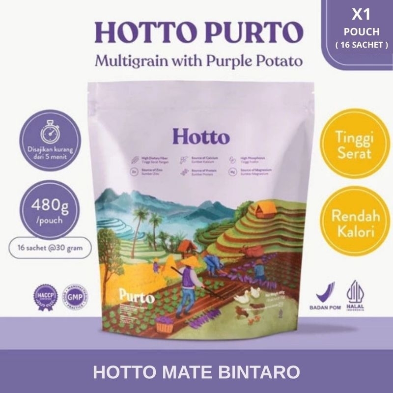 

HOTTO PURTO 1 POUCH - ISI 16 SACHET - SUPERFOOD MULTIGRAIN, MEAL REPLACEMENT