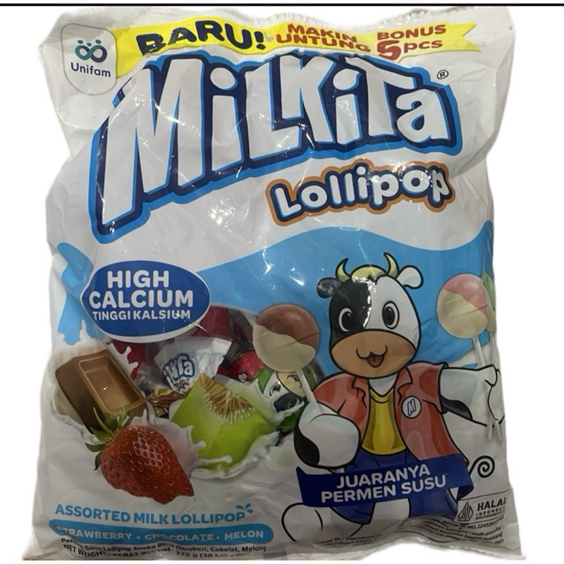 

MILKITA LOLLIPOP NEW (isi 30pc) @9gr Bonus 5pcs