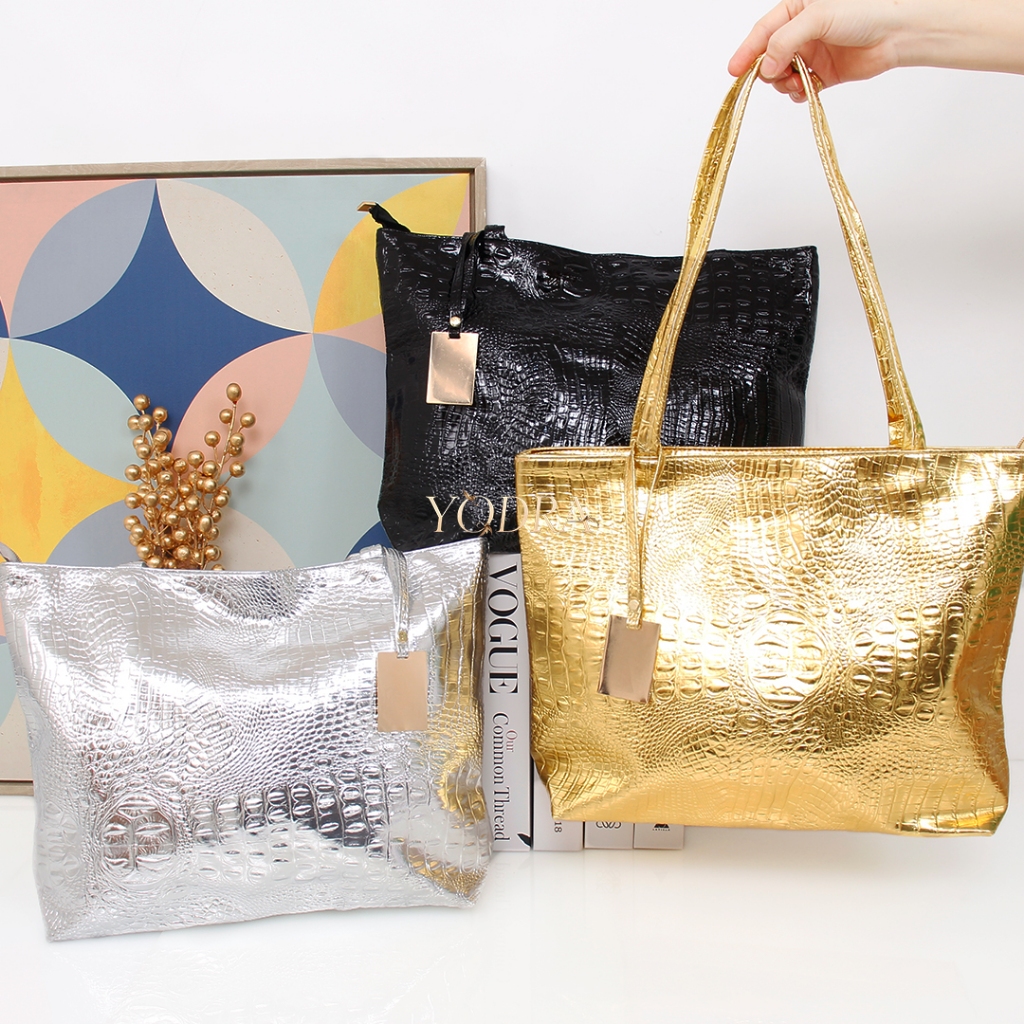 YODRA Tas Tote Bag Fashion Wanita TTB0009 / ShoulderBag Croco Glossy Tas Bahu Fashion Korea - TTB000