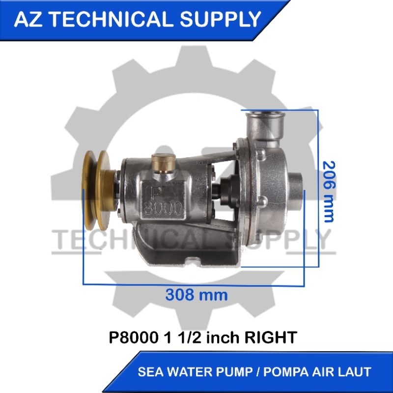Sea Water Pump / Pompa Air Laut / Pompa Keong / Pompa stainless P 8000 1 1/2" Putaran Kanan