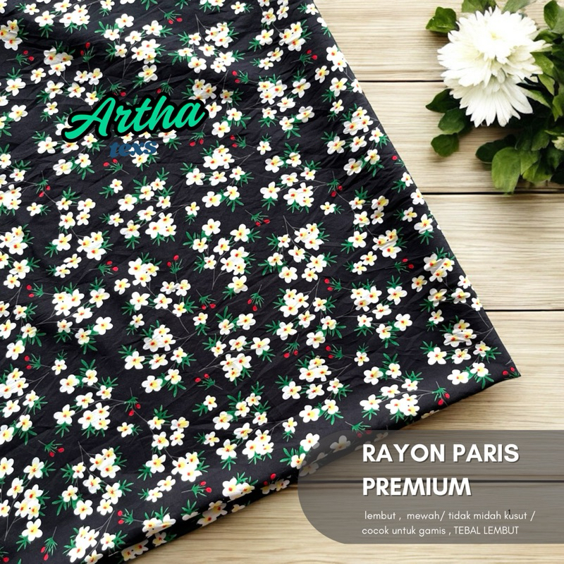 kain katun motif bunga /kain gamis motif bunga / rayon paris premium