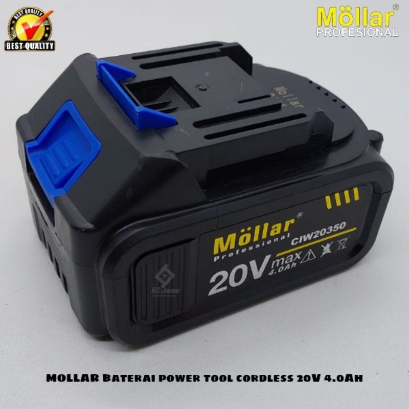 MOLLAR Baterai power tool cordless 20V 4.0Ah Battery kapasitas besar MLR-CIW20350