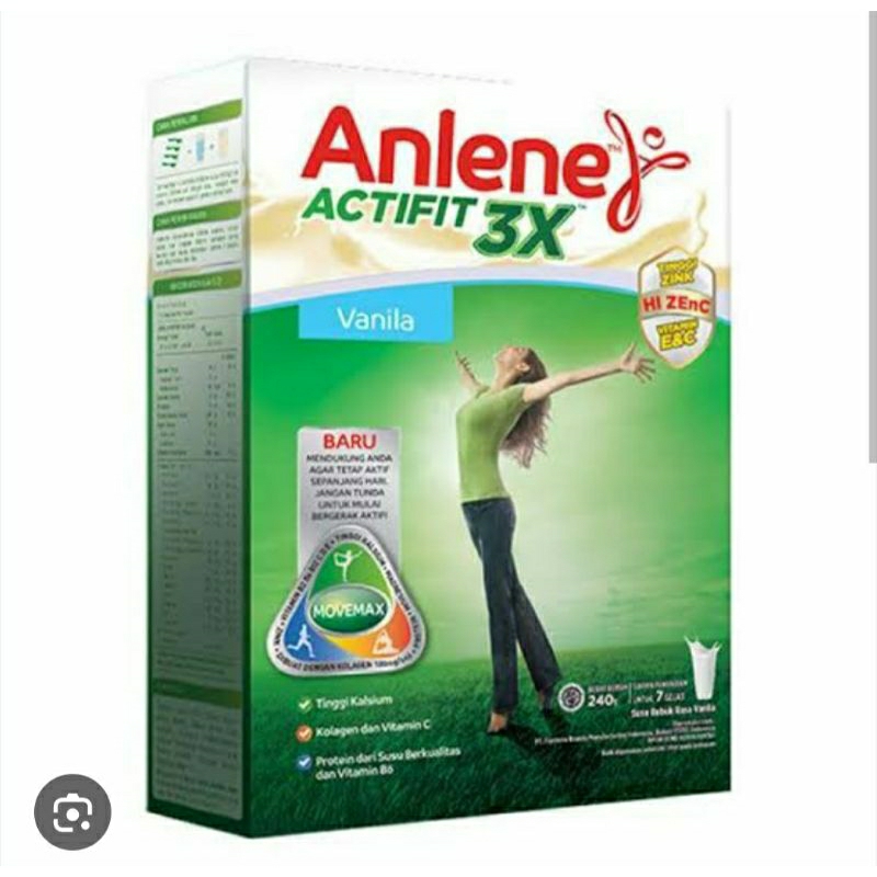 

Anlene Actifit 3X 240gr Rasa Original, Coklat, Vanilla