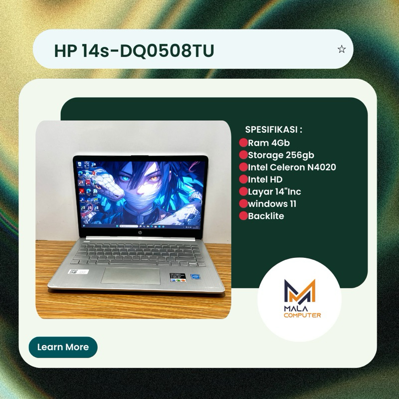 HP 14S-DQ0508TU (Second) Laptop Second TERMURAH DI SOLO