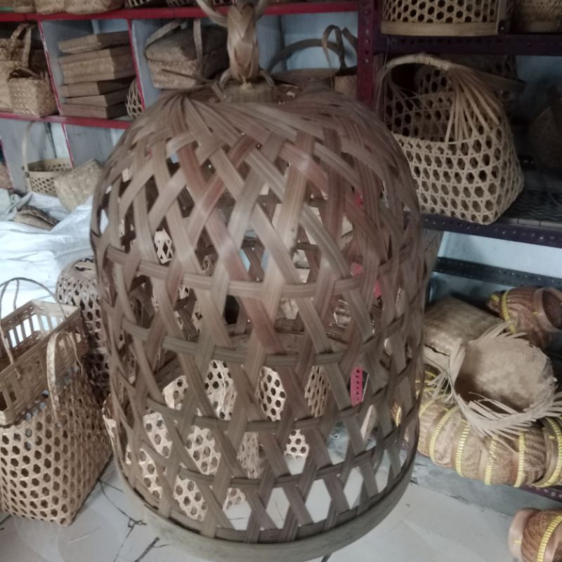 Kap Lampu Gantung Bambu/Lampion Buat Lampu Gantung Bambu Anyaman Unik