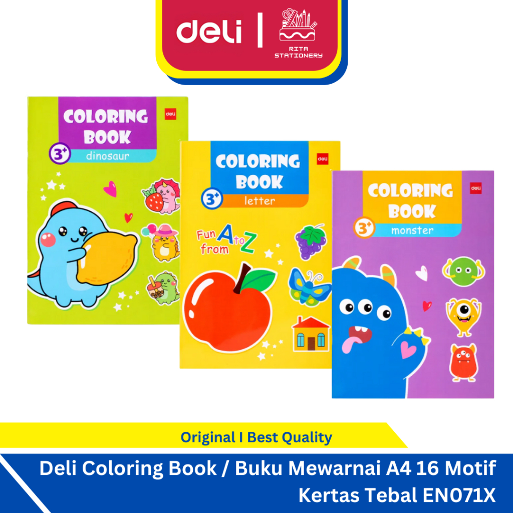 

Deli Coloring Book / Buku Mewarnai A4 16 Motif Kertas Tebal EN071X