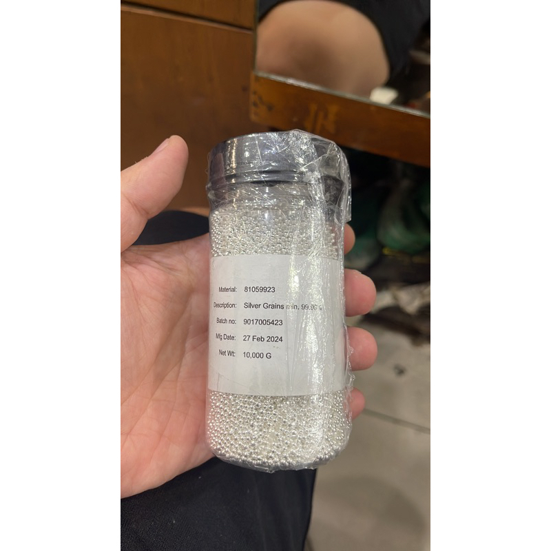 RB6 silver murni kadar 99.99% / silver heraeus harga per gram / perak granule / perak butiran kadar