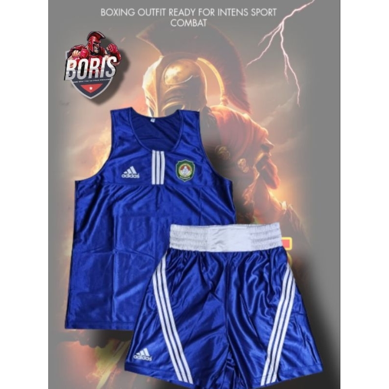 Baju Boxing / Baju Tanding Boxing model Strip Tiga