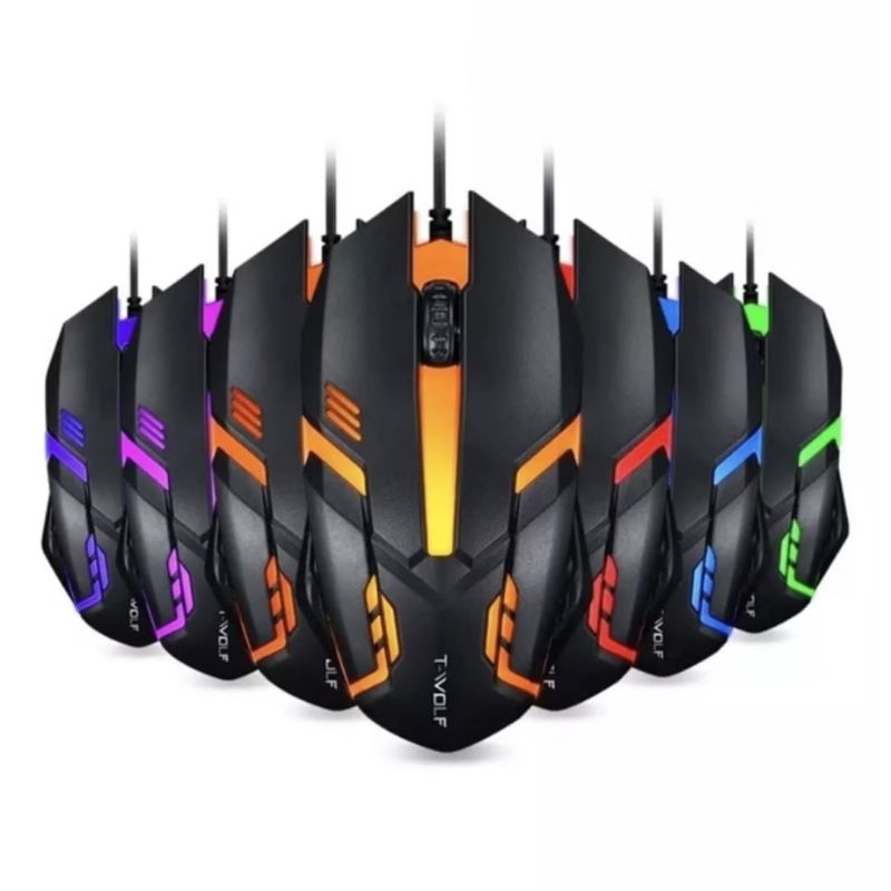 Mouse Gaming X1 Nuos LED RGB Rainbow Kabel Wired Usb Lampu