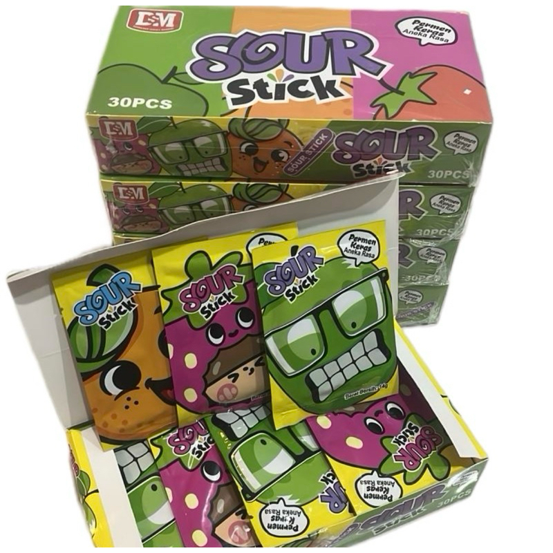 

DSM SOUR STICK//permen keras aneka rasa (isi 30pcs)