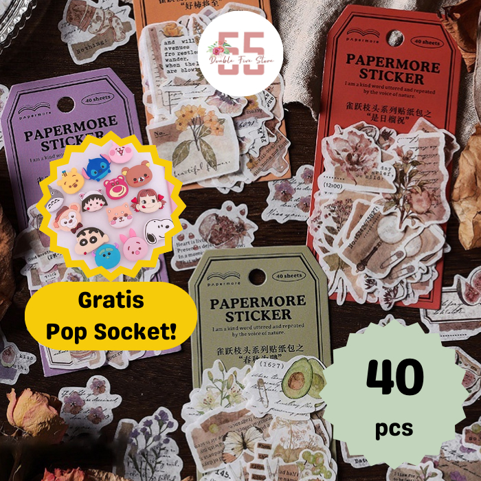 

Sticker Aesthetic Dekorasi Jurnal Scrapbook Motif Bunga Vintage - 052