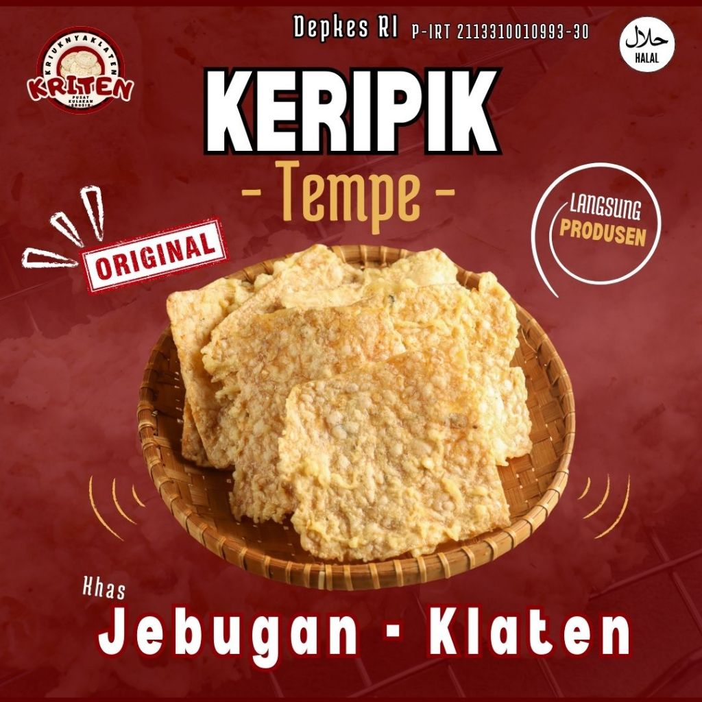 

KRITEN tempe keripik klaten kripik tempe gurih enak camilan Oleh-oleh klaten tempe krispi Jebugan - Renyah & Gurih