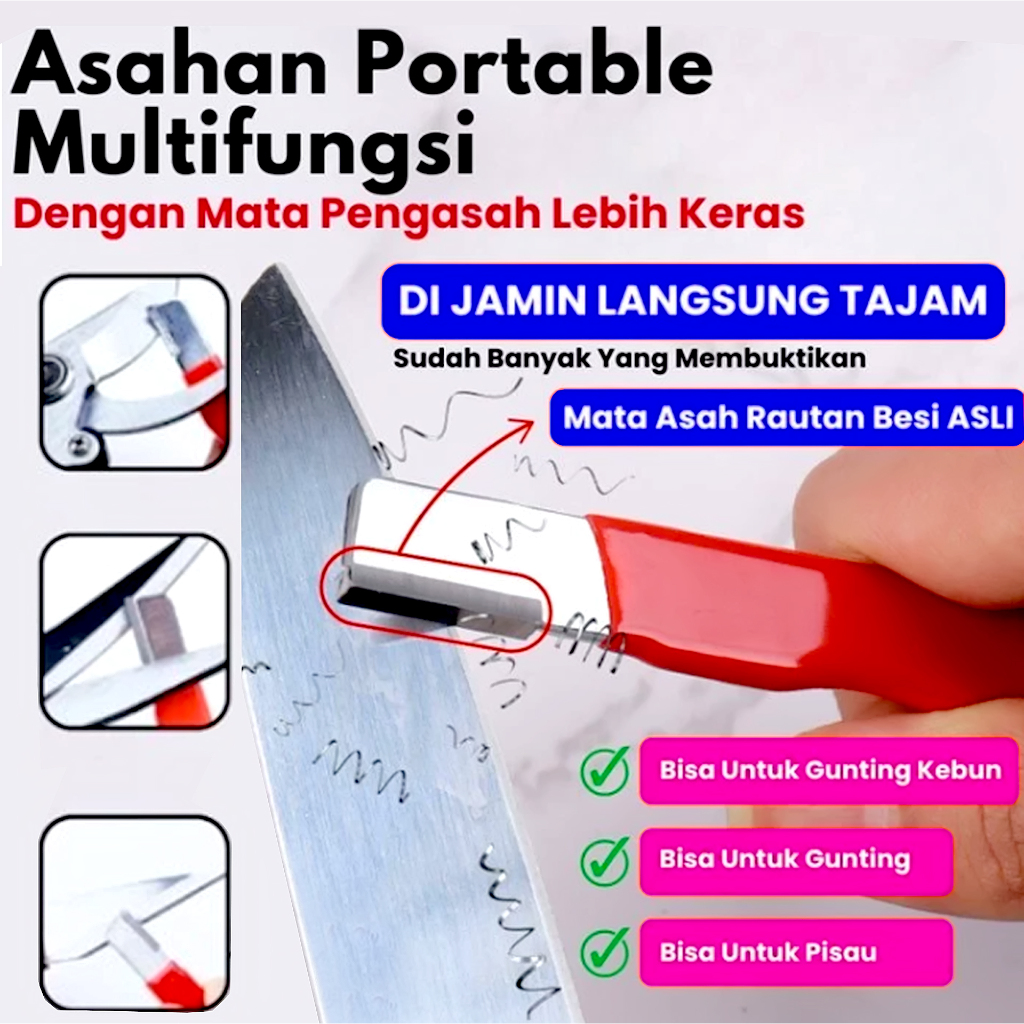 Asahan Alat Pengasah Asah Penajam Rautan Pisau Saku Gunting Kampak Kapak Kikir Gergaji Mini Portable