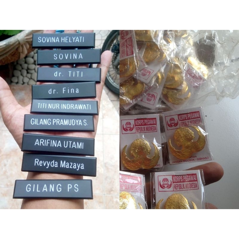 

Langsung Proses.. name tag + pin korpri