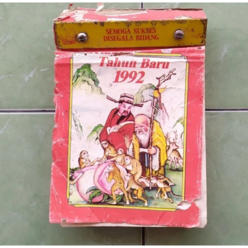 

kalender tanggalan sobek tahun 1992 jadul lawas lama