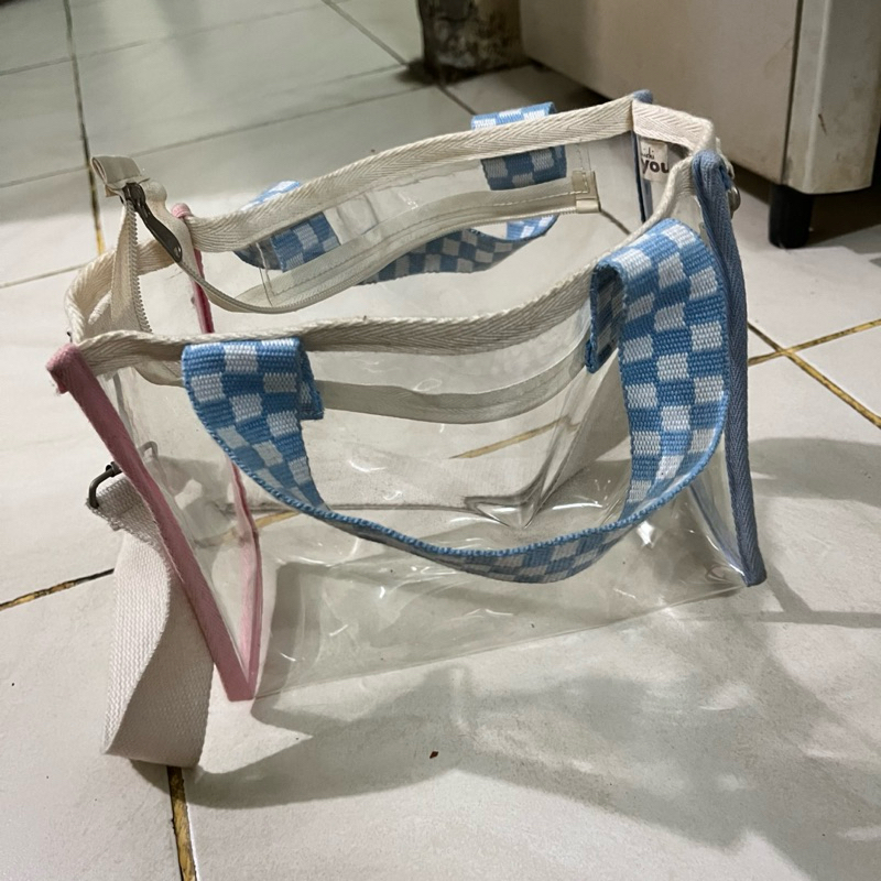 PL PRELOVED JUAL TRANSPARANT SLING BAG TAS PVC KONSER