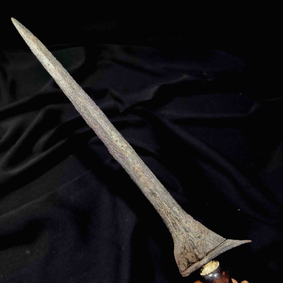 Pusaka Keris Brojol Sepuh Pamor Kulit Semangka Tangguah Mataram Koleksi Antik