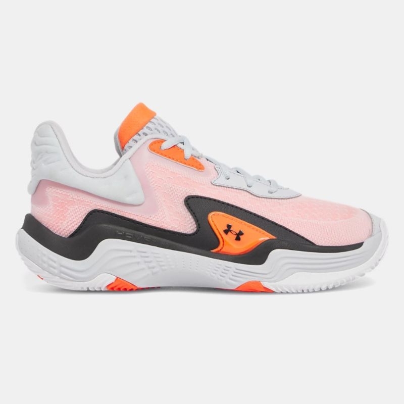 SEPATU BASKET ORIGINAL UNDER ARMOUR SPAWN 7 GRAY ORANGE BLACK BIG SIZE 45