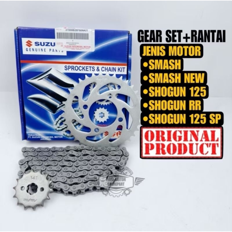 GEAR SET ORIGINAL SMASH NEW, SMASH 110, SHOGUN 125, GEAR SET SMASH ORIGINAL