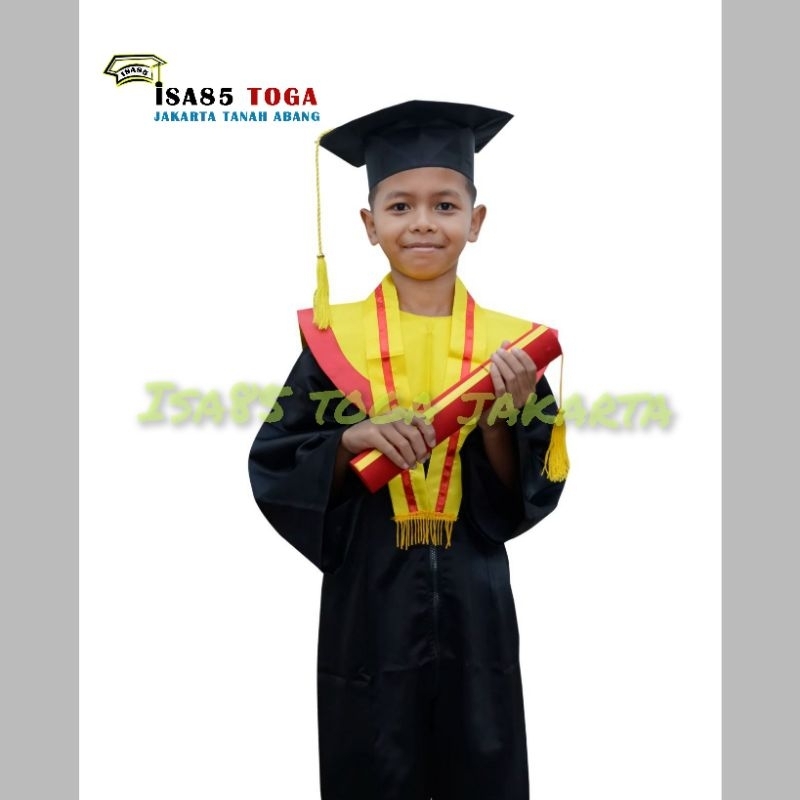 Toga Wisuda Anak Paud dan TK - Set Lengkap dengan Tabung - Seragam Wisuda Anak