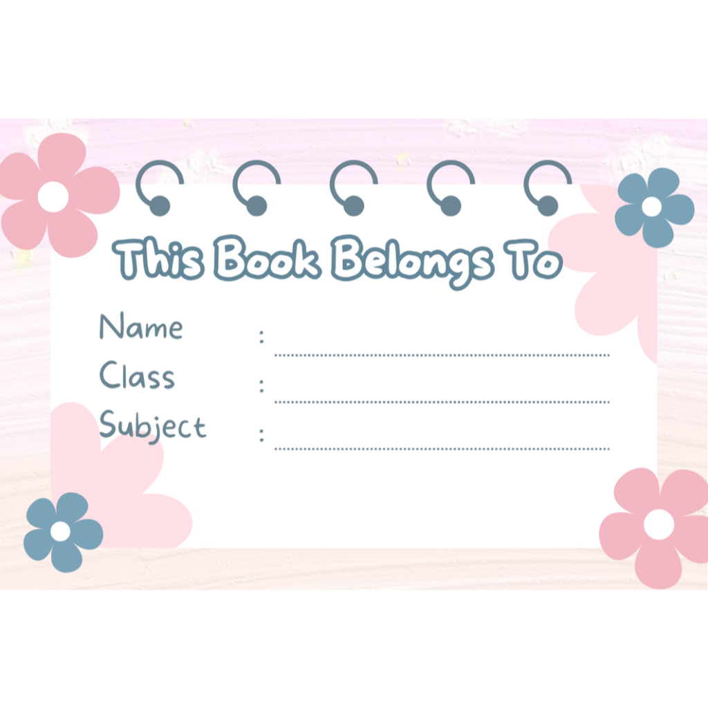 Aesthetic Book Label Sticker Sticker label nama Anak Buku Sekolah Stiker nama buku tempelan