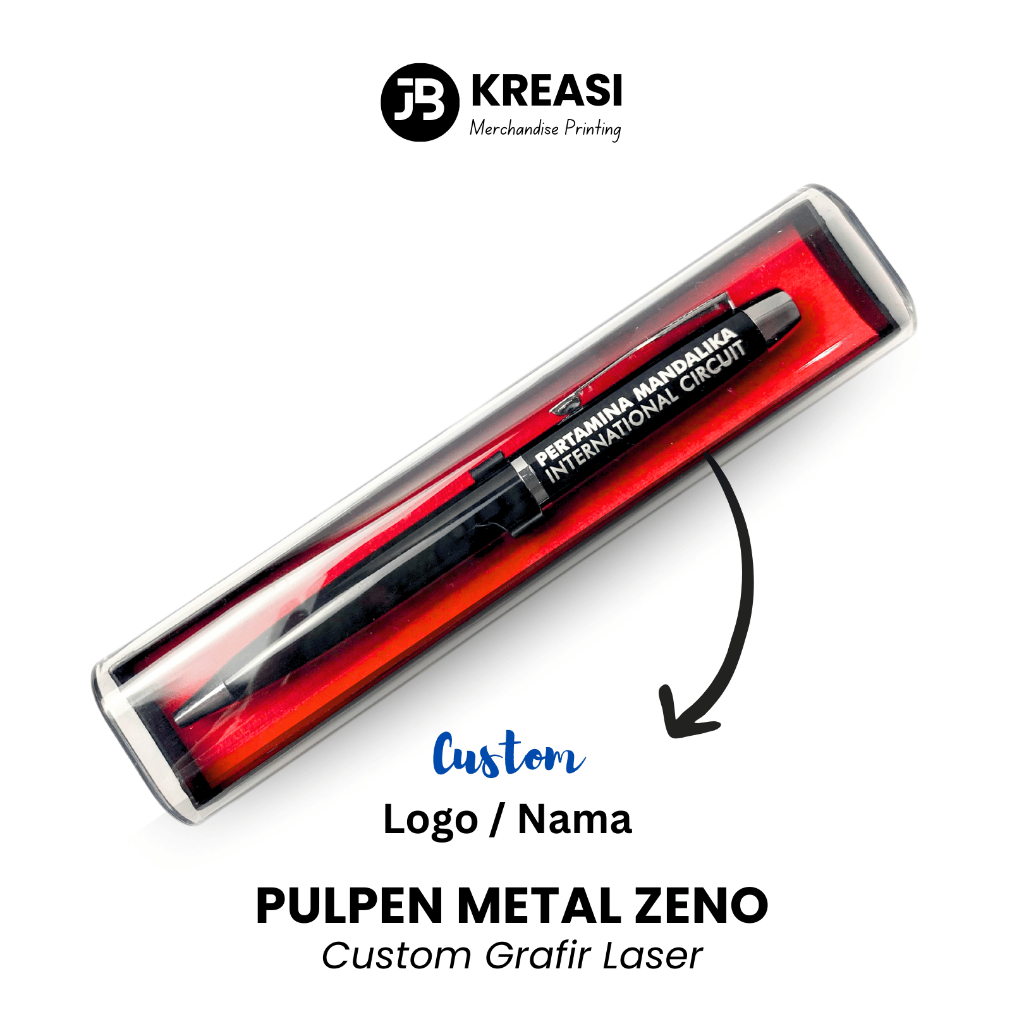 

Pulpen Promosi Custom Grafir Laser + Box Mika Merah / Pen Metal Model Parker - JB Kreasi