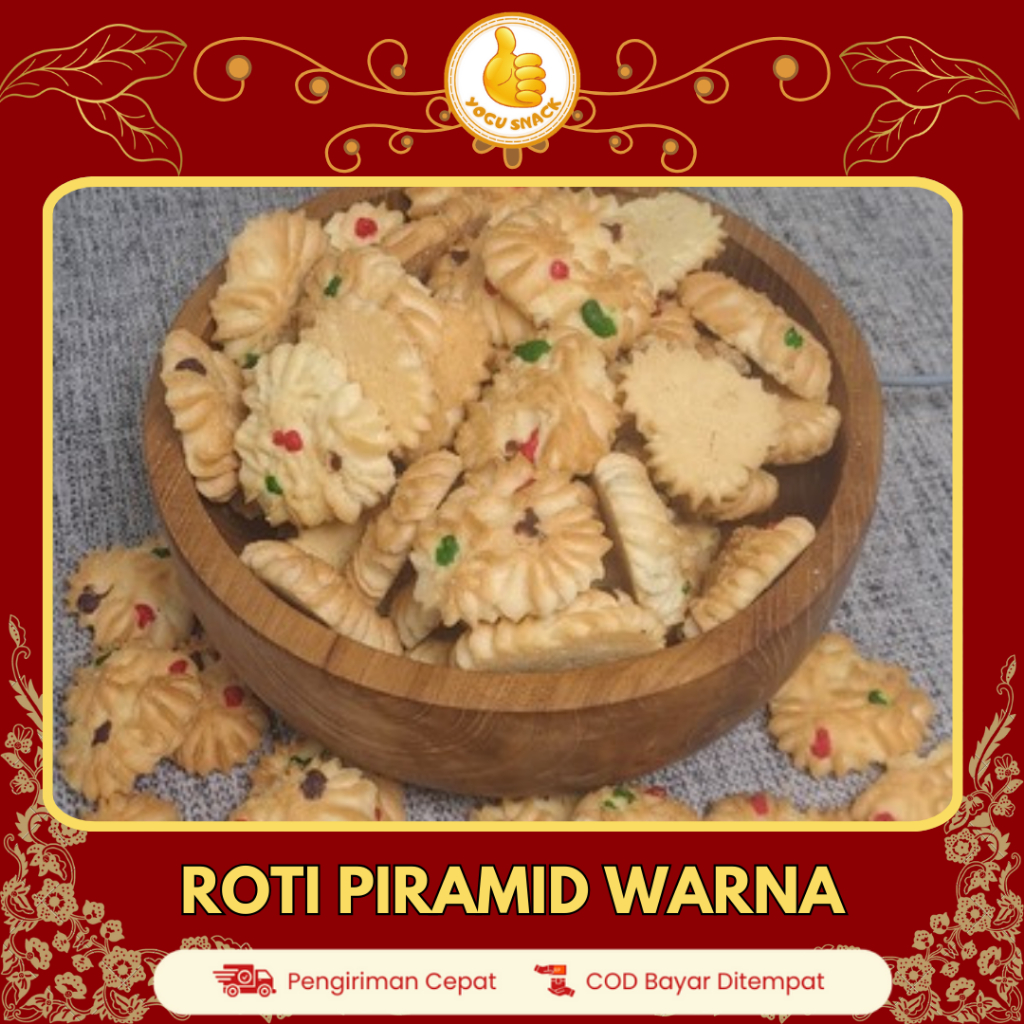 

Roti Piramid Warna Warni Kering Jadul Renyah 250gr – Camilan Nostalgia Manis