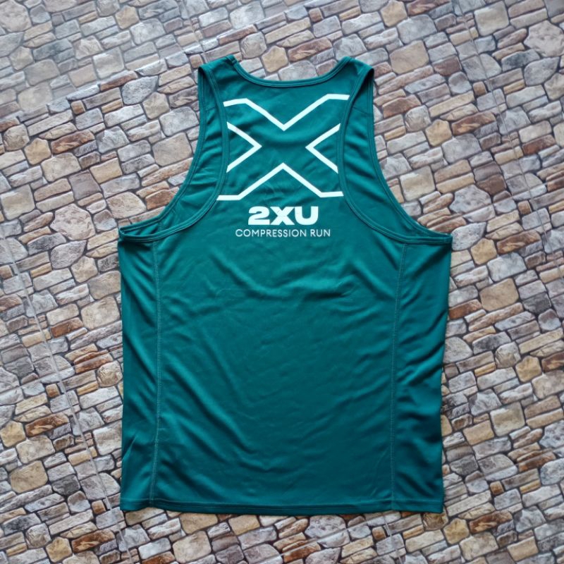 Kaos pendek kutung tanpa lengan 2XU preloved, Tshirt Gym sport no sleeves preloved