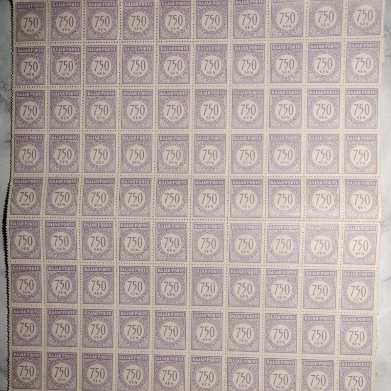 

Perangko Bajar Porto 750sen 100 Lembar