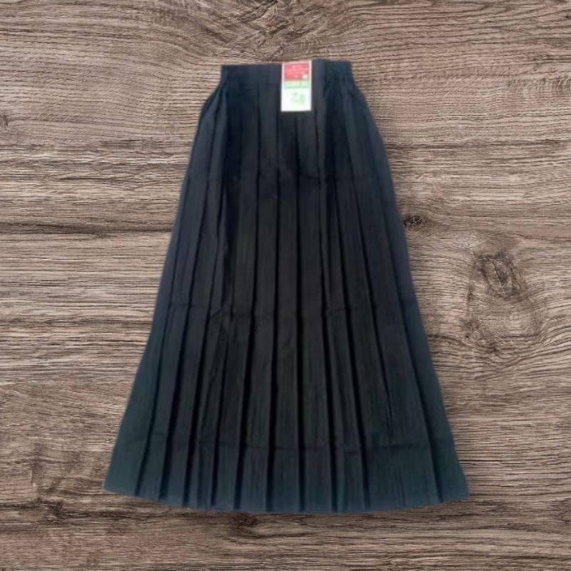 SERAGAM SEKOLAH ROK PANJANG HITAM SD, SMP, SMA REMPEL LIPIT TURUN PINGGANG