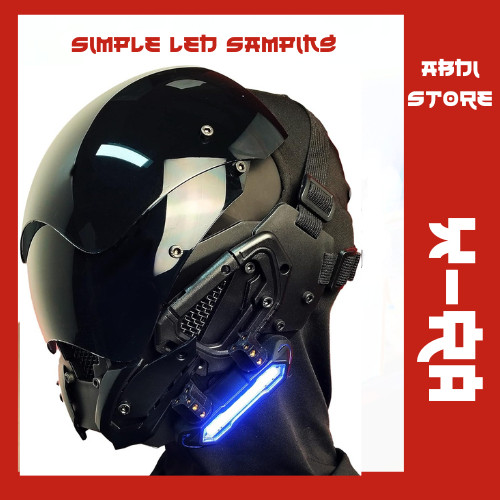 helm cyberpunk, topeng / cosplay helmet cyber punk led , topeng robot keren / mask / X-RA