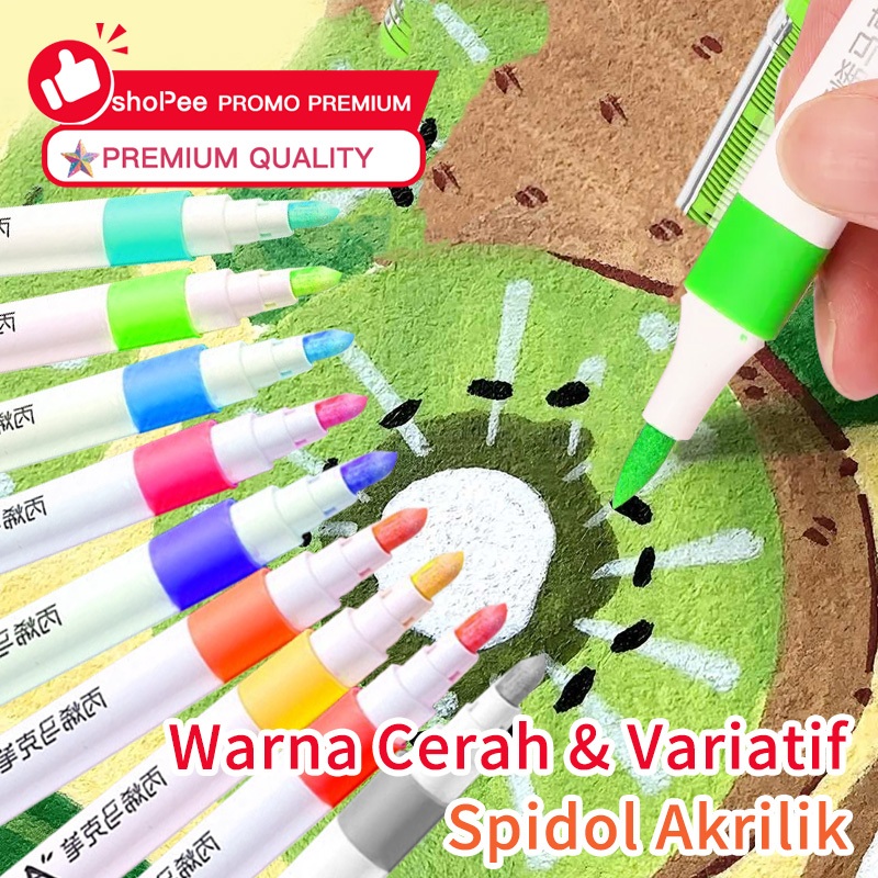 

Acrylic Marker Set Spidol Akrilik DIY Painting Spidol Pastel Pulpen Highlight Drawing Warna