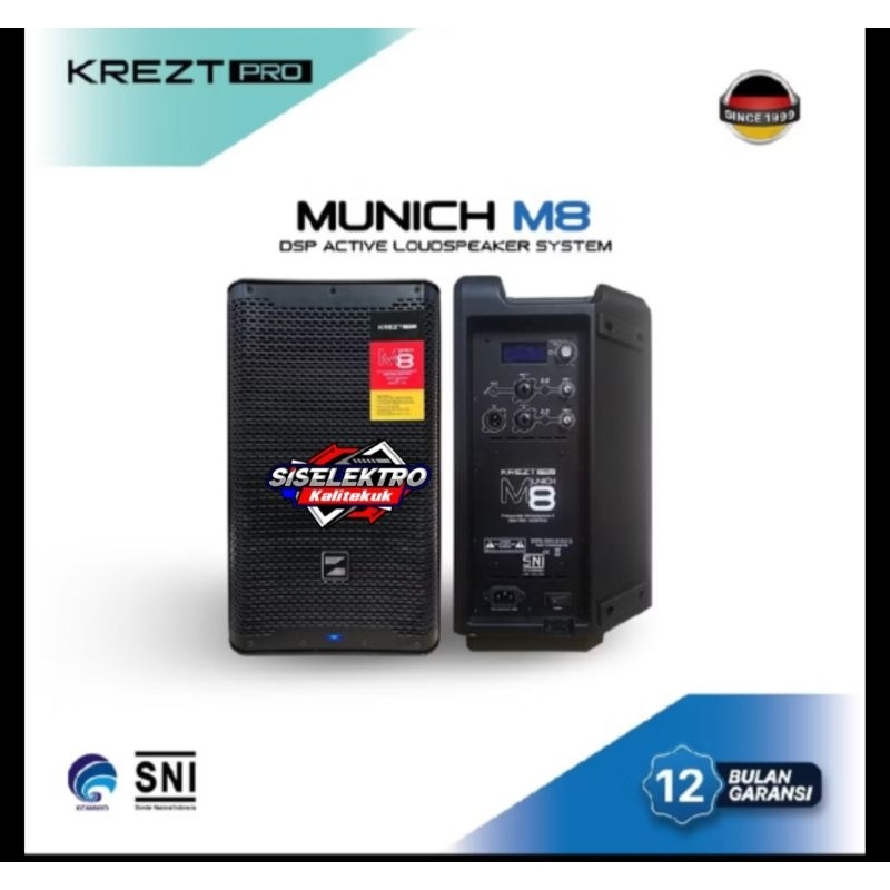speaker aktif krezt pro Munich m8 dsp aktif 8 inch krezt m8