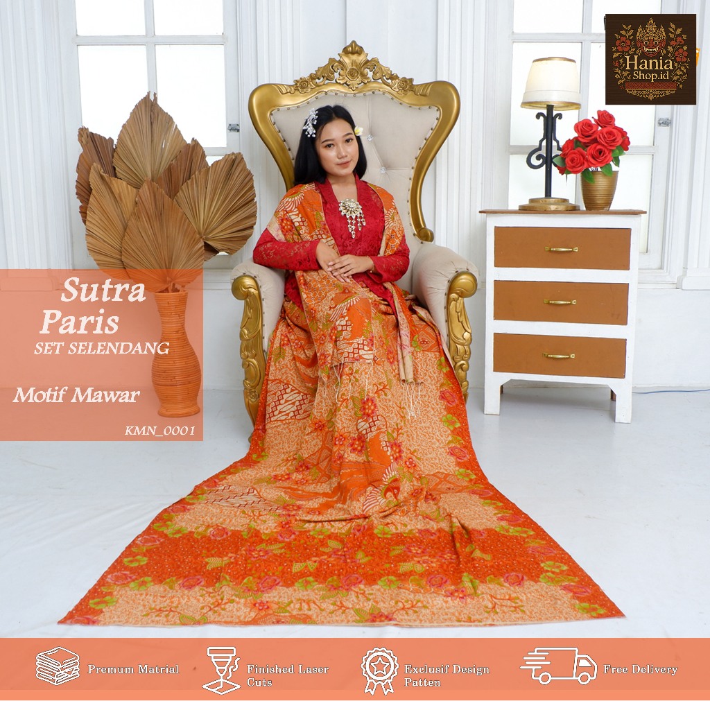 Lembaran Set Selendang KamenSutra Paris ATBM Asli Bali Kain SOngket Terbaru Elegan Adem