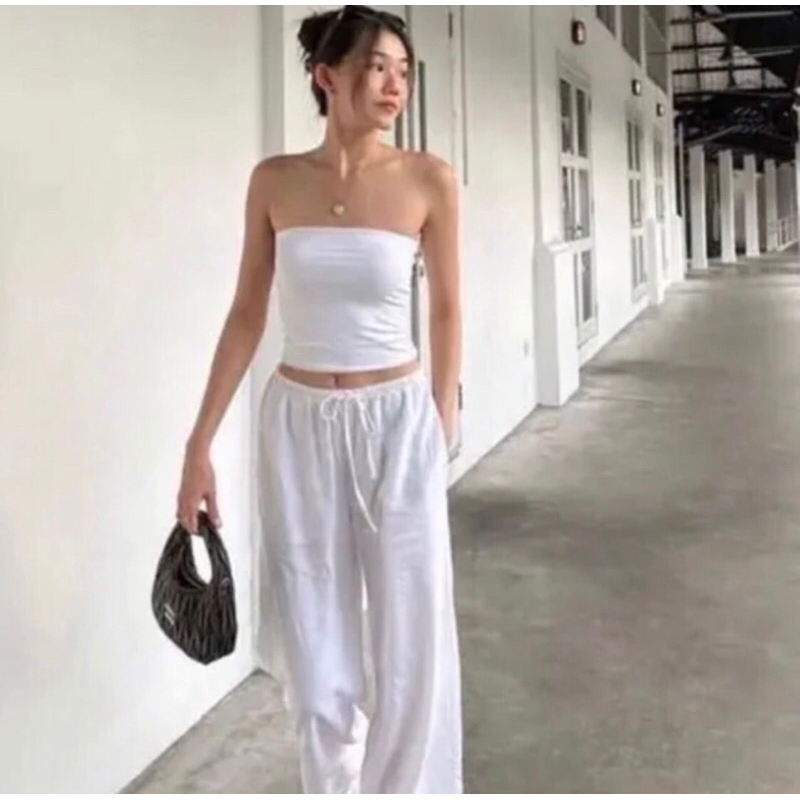 Madeline Cullote Pants | Kulot  Highwaist Linen Wanita | Linen Pants Wanita | Kulot Linen Polos Kore