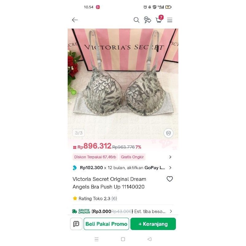 Push Up Bra Victoria Secret Second Premium