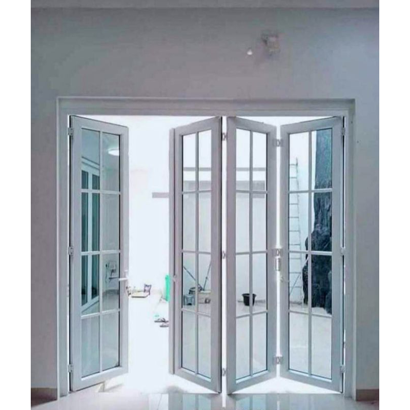 PINTU LIPAT ALUMINIUM DAN KACA 4 DAUN