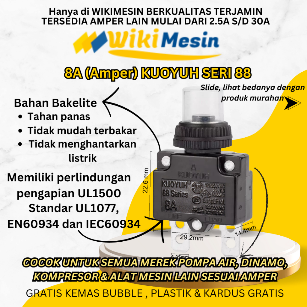 Overload Pompa Air 8A 88 Kuoyuh Overload Genset Overload Satelit submersibel Overload Kompresor
