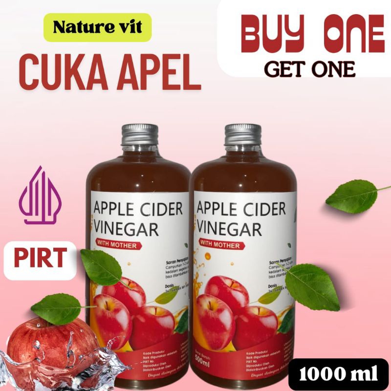 

Cuka Apel Nature Vit - Premium - Cuka Apel 2 x 500ml - Buy 1 Get 1 - Diet Detox
