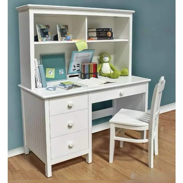 MEJA BELAJAR ANAK MINIMALIS PUTIH + RAK DAN KURSI/MEJA BELAJAR MODEREN