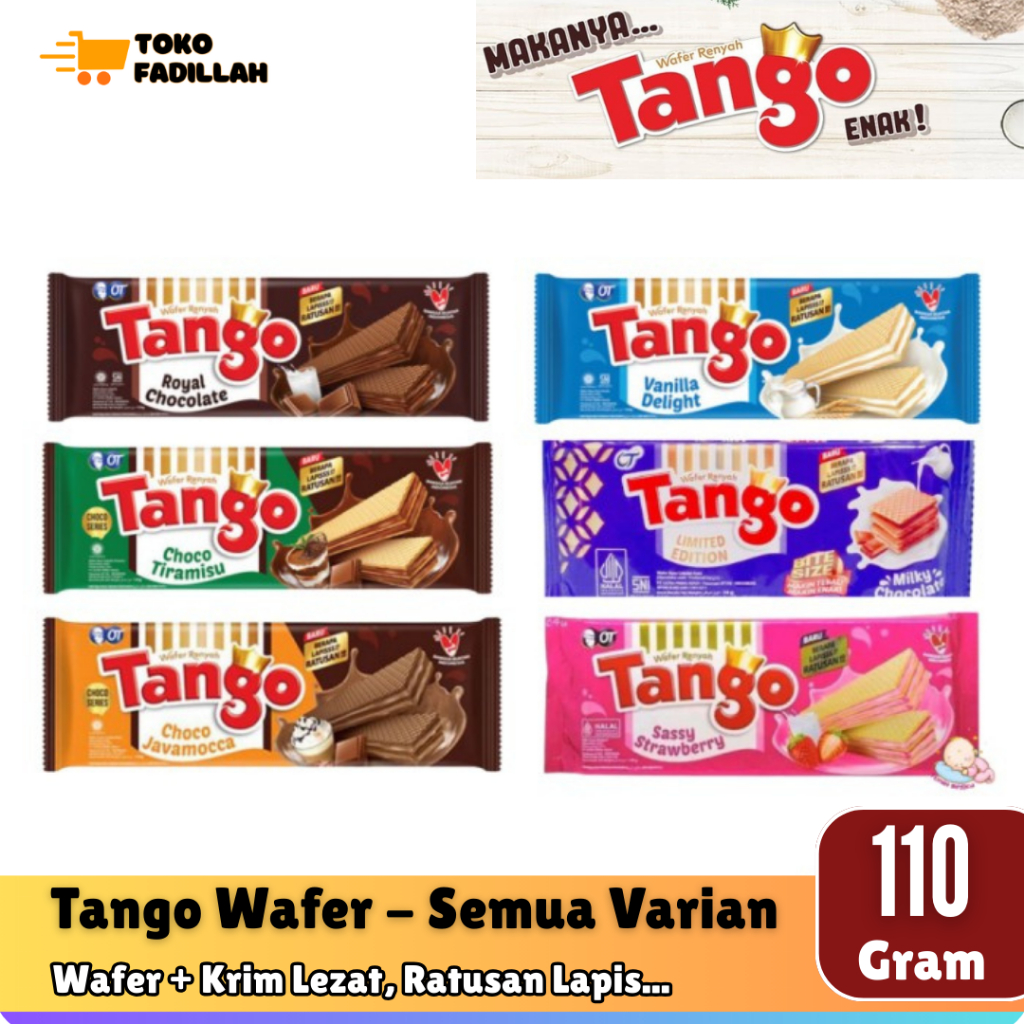 

Wafer Tango 110 gr - Wafer Berlapis Krim Lezat (Semua Varian)