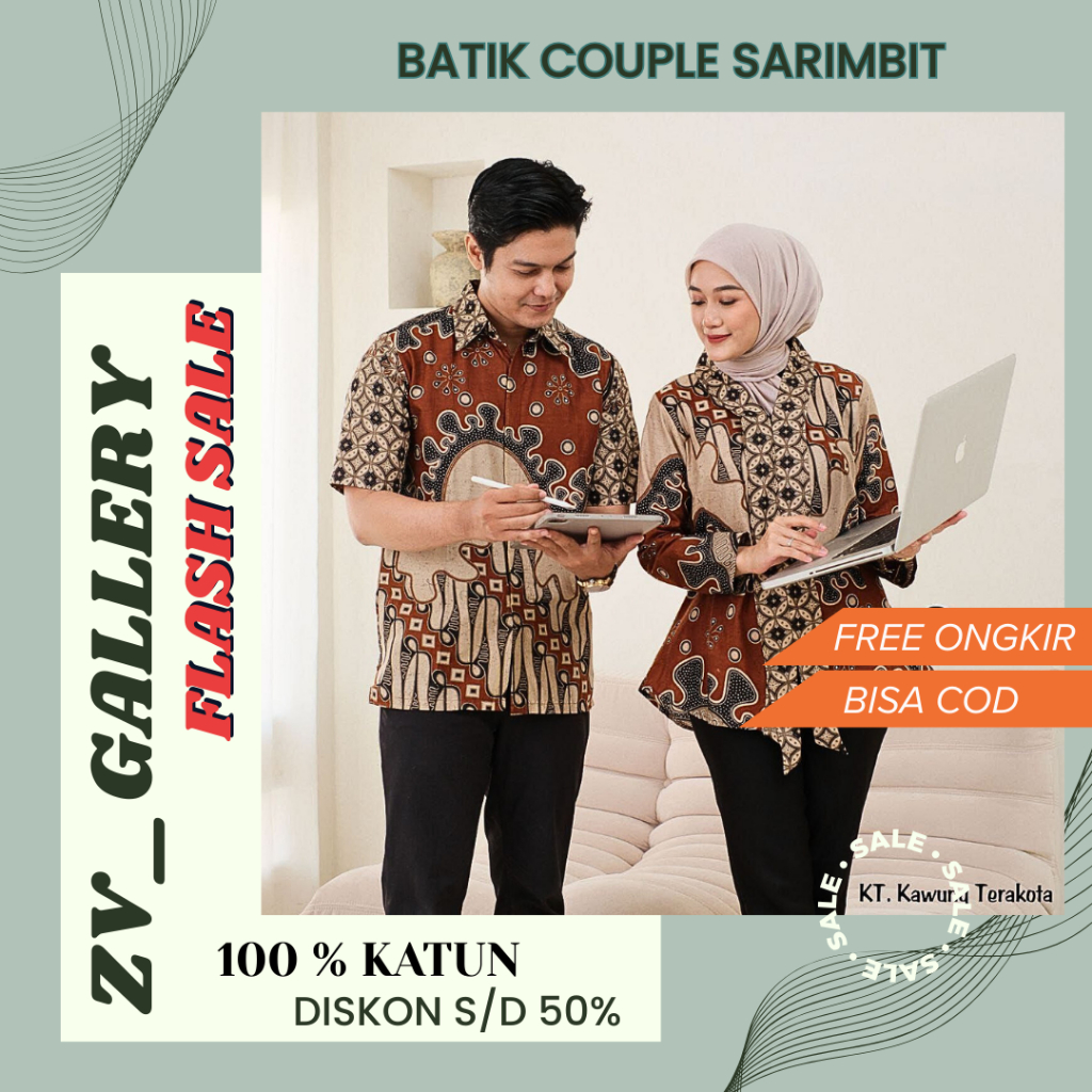 Baju Batik Couple Pria Wanita Atasan Batik Wanita Kemeja Lengan Pendek Pria Seragam Kantor Batik Baj