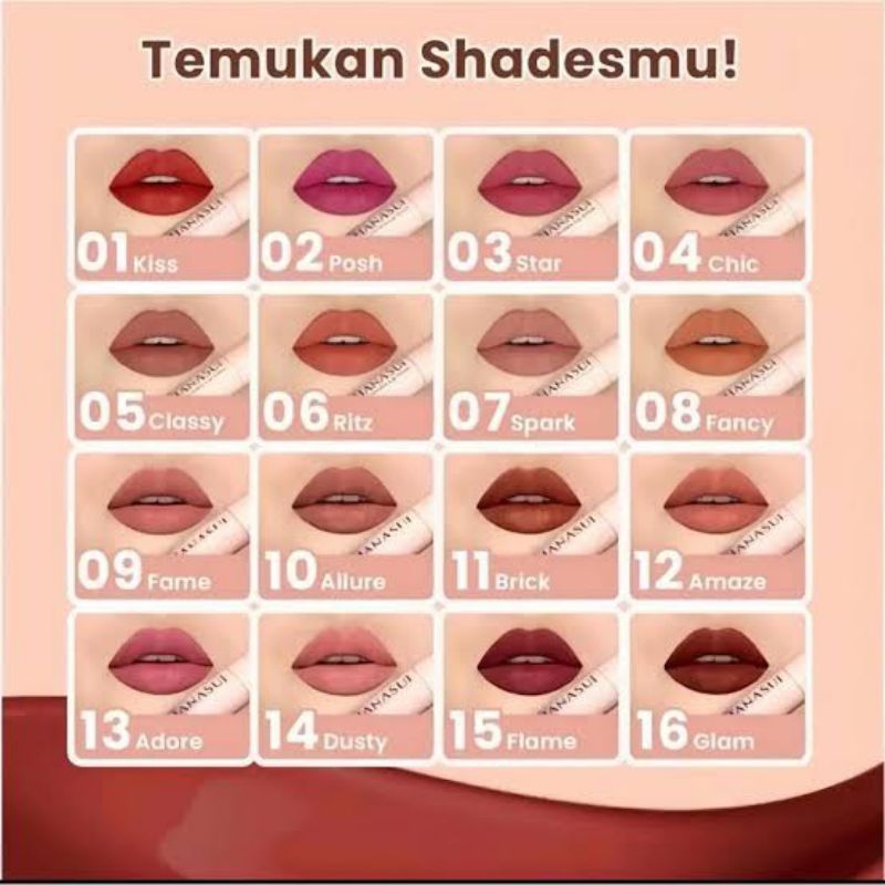 HANASUI MATTEDORABLE LIP CREAM HANASUI LIP CREAM LIP CREAM MATTE LIPSTIK TAHAN LAMA LIP CREAM TAHAN 