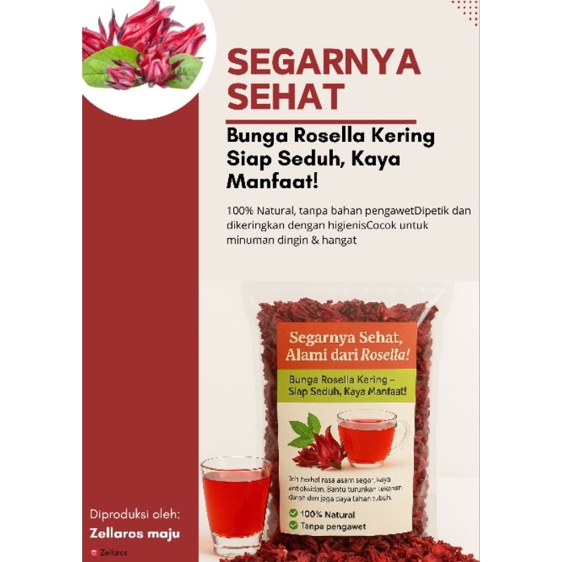 

Bunga Rosella Kering – Siap Seduh, Kaya Manfaat! - bunga Rosella kering fresh, 100g dan 250g.