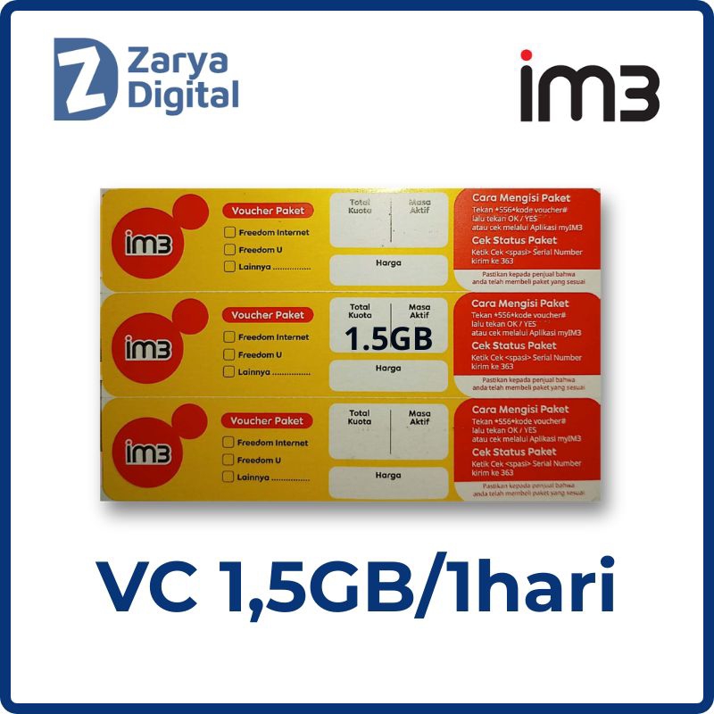 Voucher Indosat Internet 1.5GB / 1 Hari