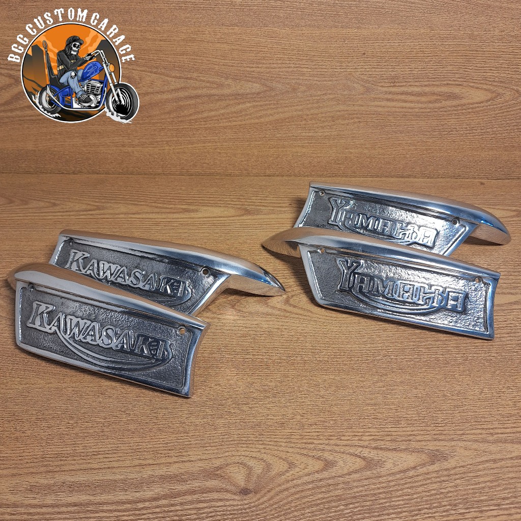 Emblem Tangki Custom British Model Triumph, Tulisan Kawasaki dan Yamaha